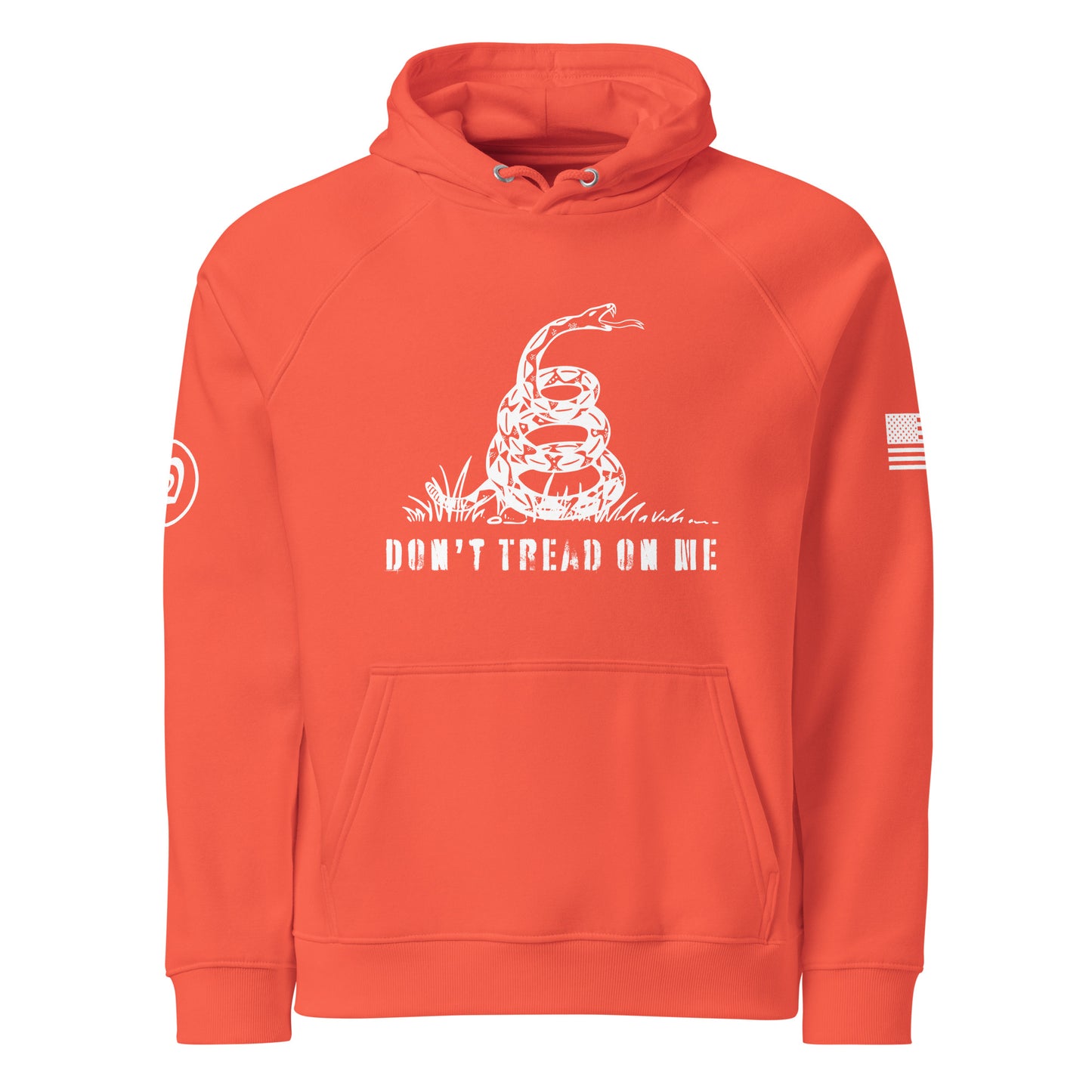 Don't Tread On Me Unisex eco raglan hoodie(Runs about 2 sizes small)