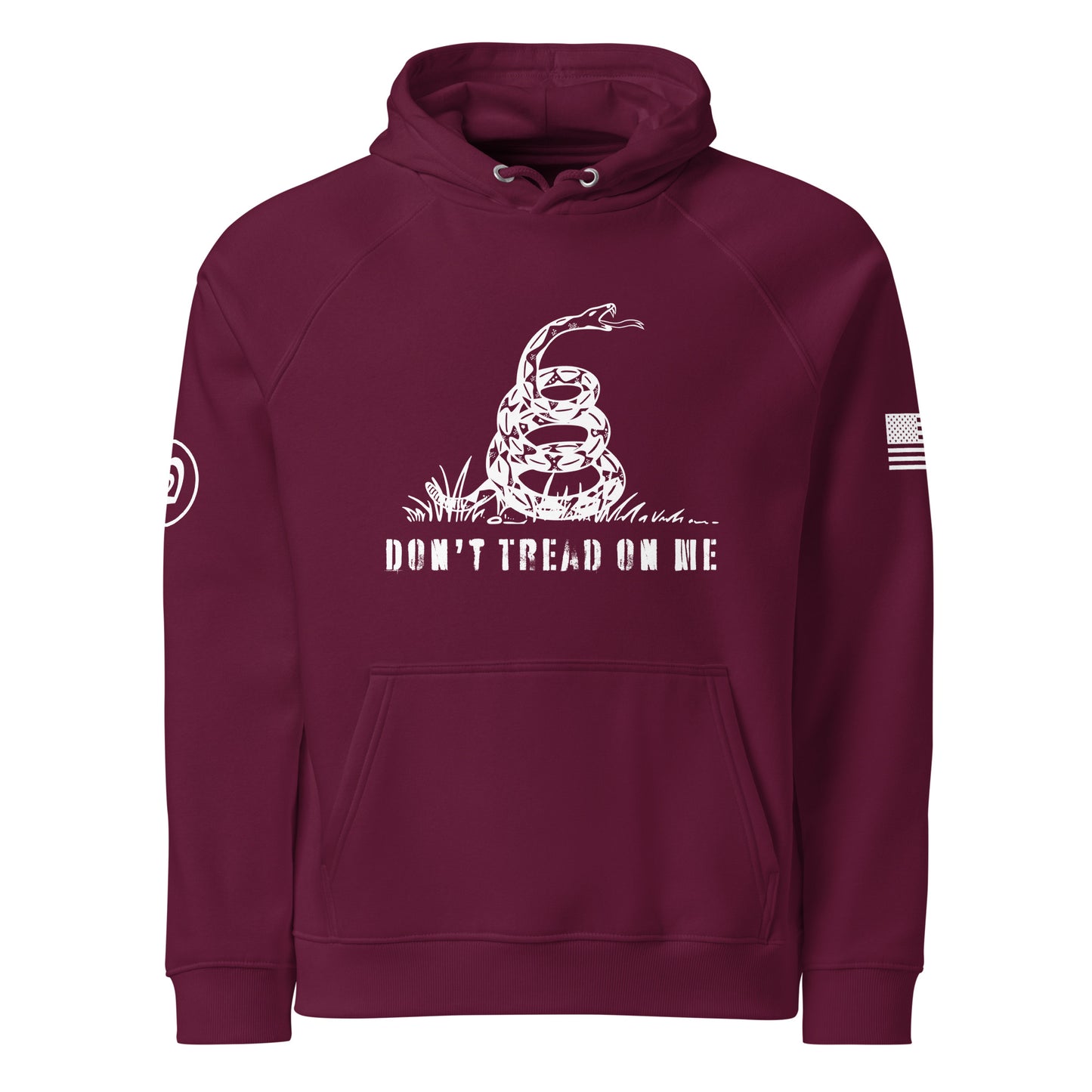 Don't Tread On Me Unisex eco raglan hoodie(Runs about 2 sizes small)