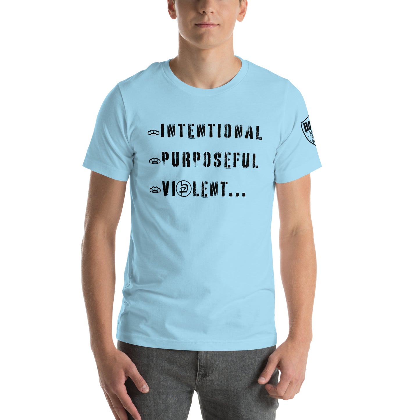 Intentional Purposeful Violent Front Unisex t-shirt