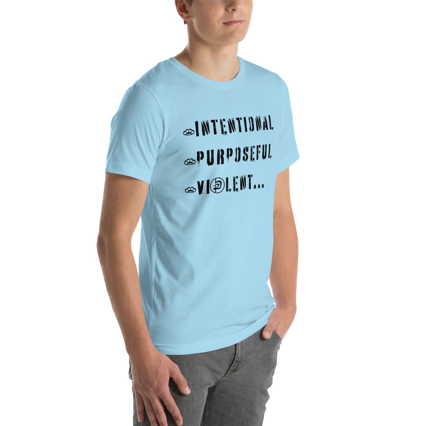 Intentional Purposeful Violent Front Unisex t-shirt