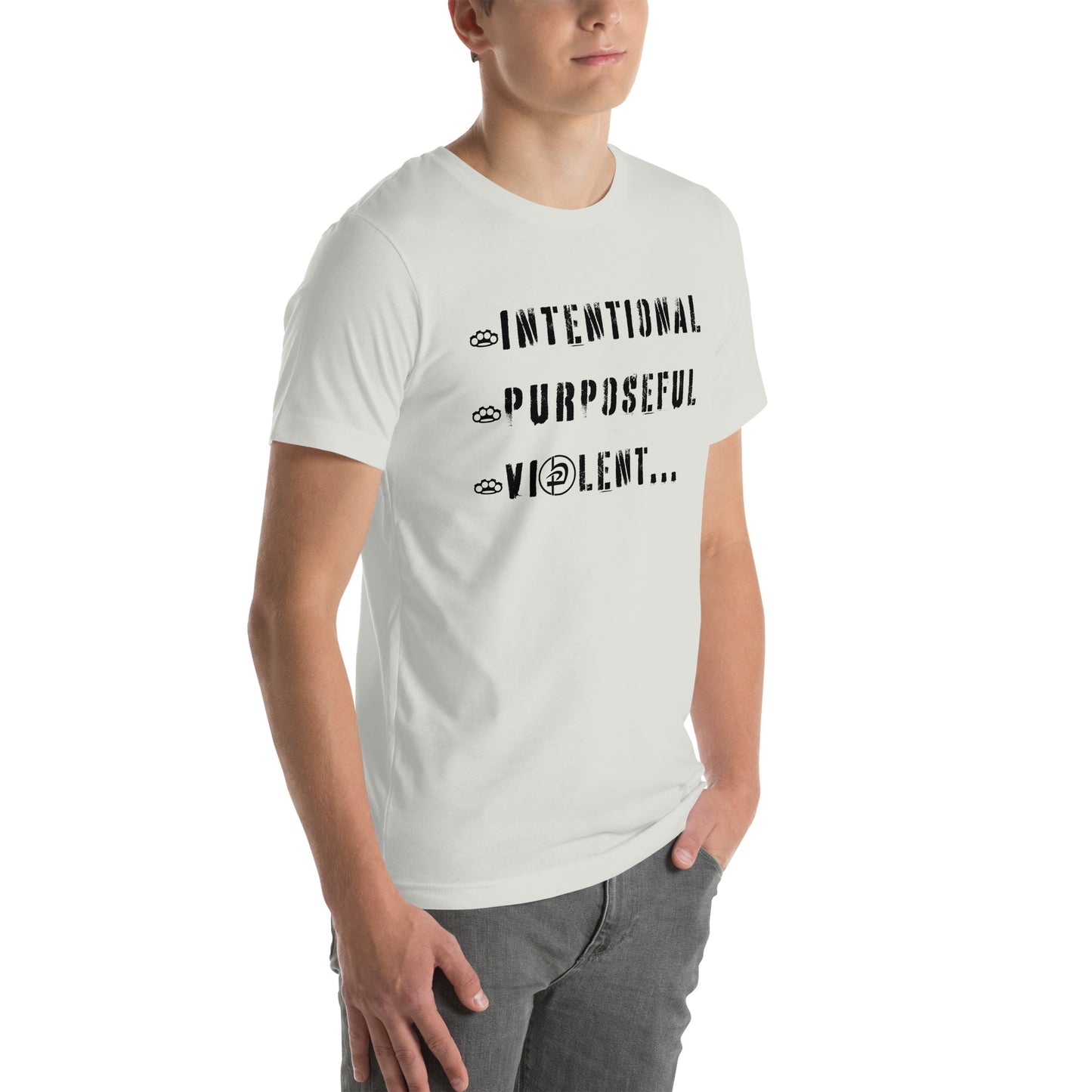 Intentional Purposeful Violent Front Unisex t-shirt