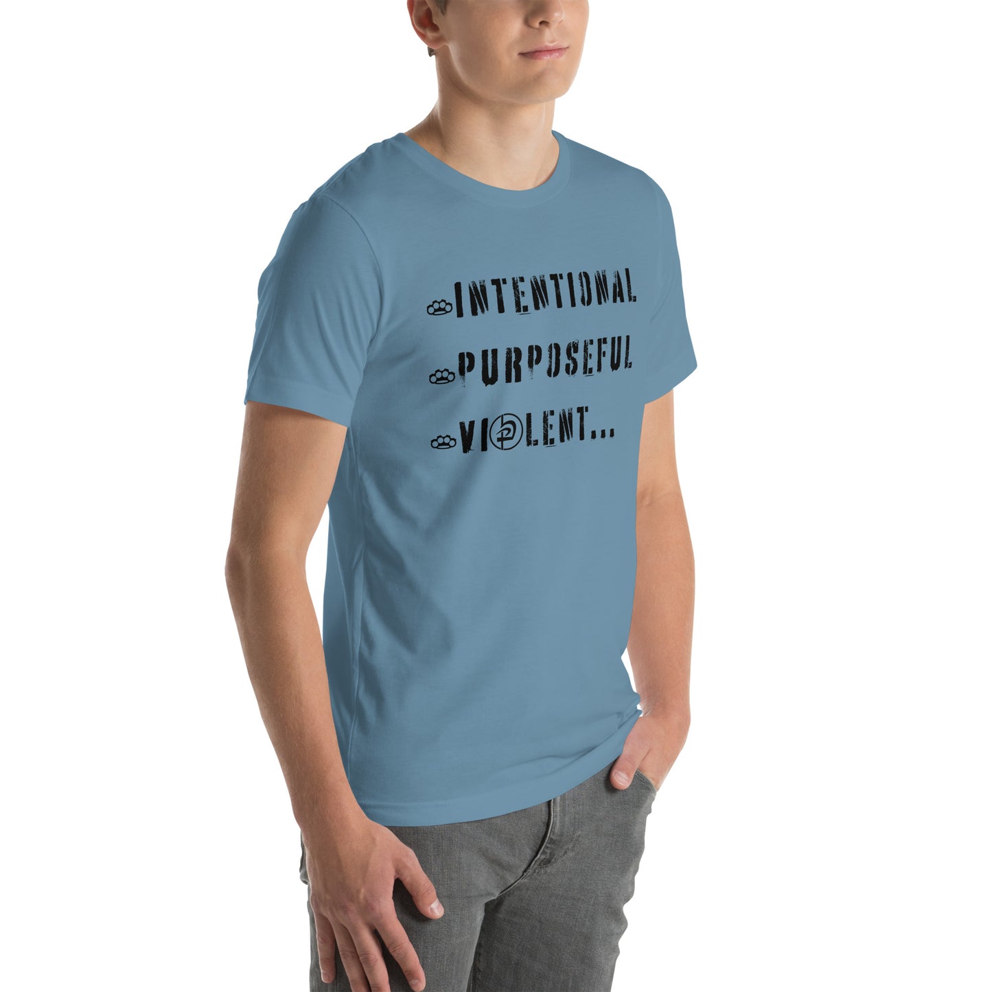 Intentional Purposeful Violent Front Unisex t-shirt