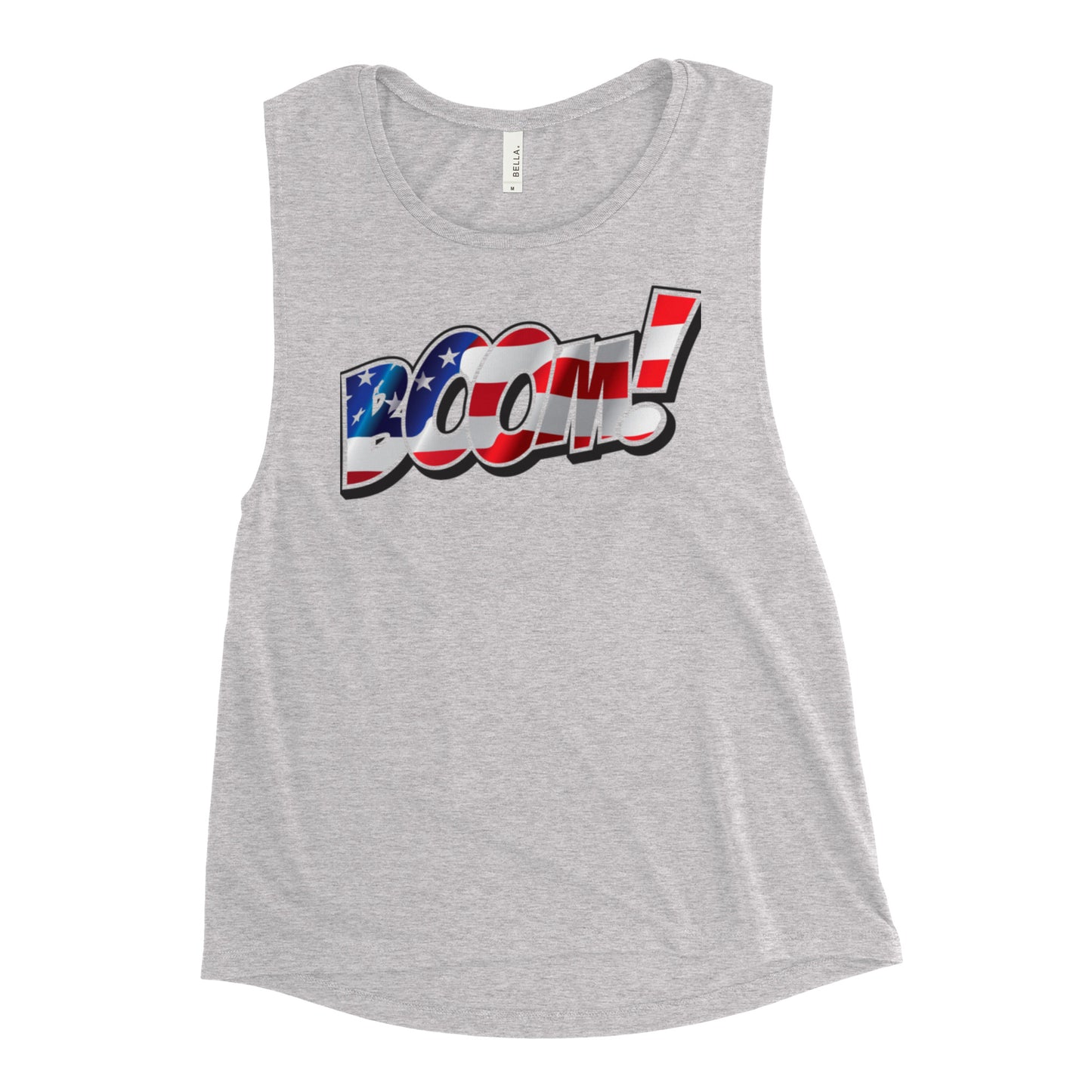 Boom! USA Flag Ladies’ Muscle Tank